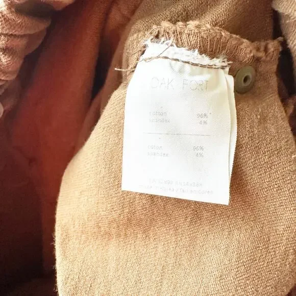 Oak + Fort Brown Wide Leg Raw Hem Pants sz M - Picture 8 of 8